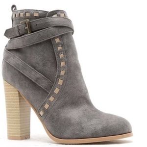 grey suede ankle booties